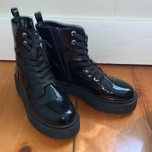 Black Platform Combat Boots